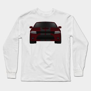 Charger Octane-Red + Stripes Long Sleeve T-Shirt